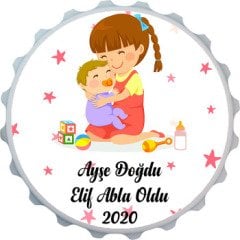 100 Adet Yapışkanlı Abla Kardeş Etiketi