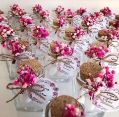 10 Adet Cam Şişe Söz Nişan Kına Düğün Hediyelikleri Cam Şişe Badem Şekerli