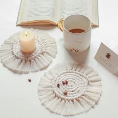 3 Adet Alana 1 adet hediye Makrome Bardak , Mum Altlığı Ve Sunumluk 1 Adet Makrome Fincan Altlığı