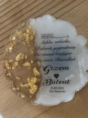 10 Adet Mıknatıslı Mağnet Epoksi Gold Beyaz Magnet Söz Nişan Kına Hediyelik Nikah Şekeri Düğün Hediye