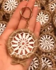 10 Adet Kraft Kutulu Hediyelik Nazar Boncuklu Düş Kapanı Dantel Anahtarlık