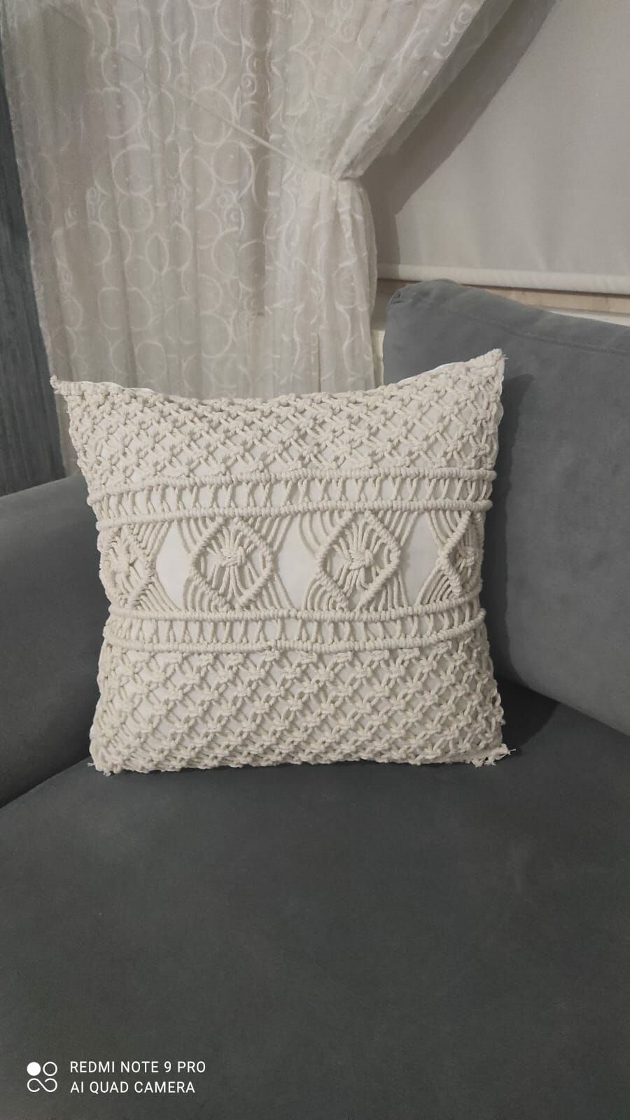 Makrome Kırlent Dekoratif Yastık 40x40cm fermuarlıdır