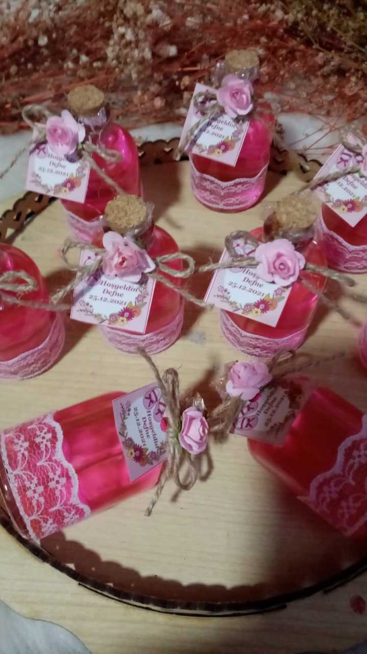 50 ml  Cam Şişede Mantar Kapaklı kolonya oda kokusu KREM