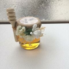 Yıl Başı Yeni Yıl Hediyelik  10 adet  Bal Kaşıklı 40 ml   Mini Cam Kavanozda Söz, Nişan, Nikah, Doğum Günü Hediyeliği