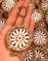 Yıl Başı Yeni Yıl Hediyesi Kraft Kutuda Dantel Nazar Boncuklu Düş Kapanı Anahtarlık