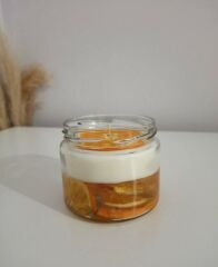 210 ML Cam kavanozda Hediyelik Portakallı Mum Sevgililer Günü Hediyelik Yılbaşı Anneler Günü Ögretmenler Günü