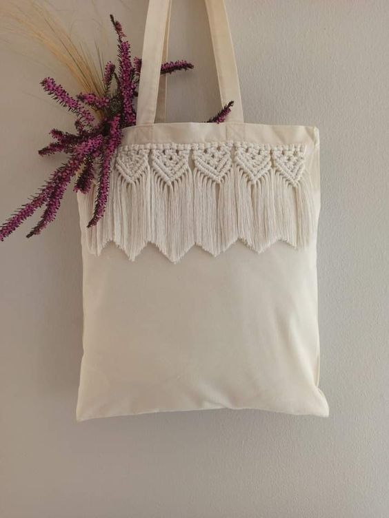 Yazlık El Yapımı Makrome Örgülü Bez Çanta Plaj Çantası(Kopya)