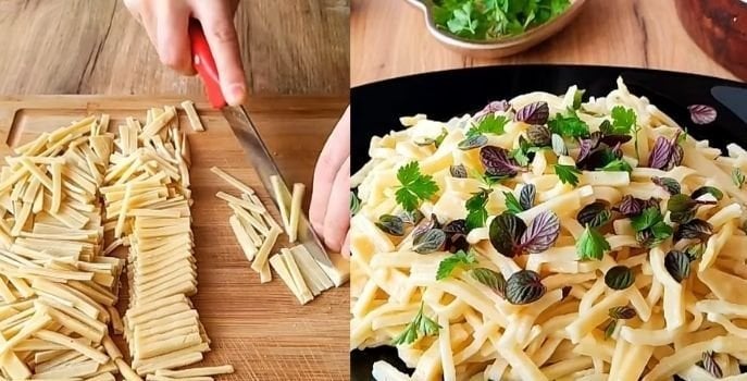 Ev Yapımı Elde Kesme Yumurtalı Erişte  1 kg  5 kg alana 1 kg Hediye