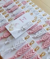 10 Adet Klipsi Makrome Anahtarlık