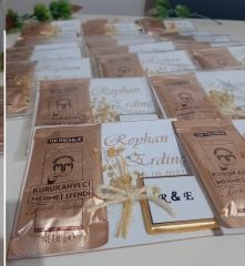 10 Adet Hediyelik Poşette Tek İçimlik Mehmet Efendi Türk Kahvesi & Çikolata Beyaz