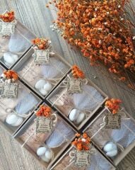 10  Asetatlı Kraft Kutuda Mehmet Efendi Türk  Kahvesi Badem Şekeri Söz Nikah Nişan Söz Hediyelikleri Beyaz