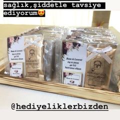 10 Adet Hediyelik Poşette Tek İçimlik Mehmet Efendi Türk Kahvesi ve Etiketli Çikolata