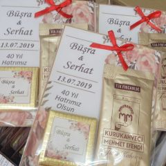 10 Adet Hediyelik Poşette Tek İçimlik Mehmet Efendi Türk Kahvesi KREM