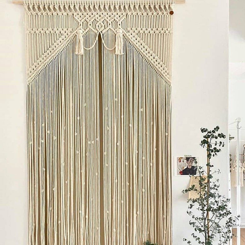 Makrome kapı süsü kapı sinekliği dekoratif süs 100 x 200 cm