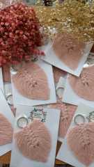 10 Adet Klipsi Makrome Anahtarlık KREM