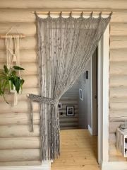 Makrome Kapı Perdesi sineklik Dekor luk 80 x 200 GRİ - 100X200