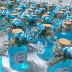 20 Adet Dantelli 50 cc  Cam Şişede Mantar Kapaklı Kolanya Beyaz