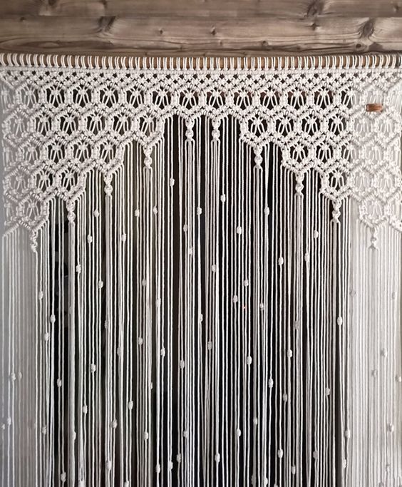 Makrome Kapı Perdesi sineklik Dekor luk 80 x 200 GRİ - 100X200 - MODEL 1