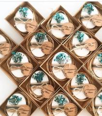 Kutulu Rafyalı Oval Lavantalı Sabun Karışık Çok Renkli