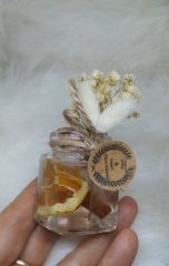 10 Adet Kare Cam Şişede Portakallı Tarçınlı  Deniz Kumlu  Jel Mum