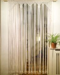 Makrome Kapı Perdesi sineklik Dekor luk 80 x 200 GRİ - 100X200 - MODEL 1