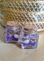 10 Adet Kare Cam Şişede Deniz Yıldızlı  Deniz Kumlu  Jel Mum