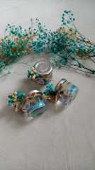 10 Adet Cam Şişede Deniz Kumlu  Jel Mum Beyaz