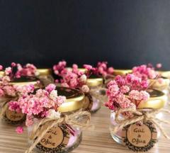 10 Adet Cam Şişede Deniz Kumlu  Jel Mum Beyaz