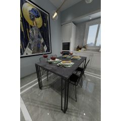 Akasya 4 Kişilik Yemek Masası Takımı Mermer