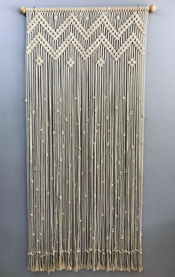 Rustik Ağaç Hediye Makrome Kapı Süsü Kapı Sinekliği Dekoratif Süs 100 x 200 cm