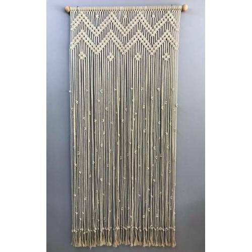 Rustik Ağaç Hediye Makrome Kapı Süsü Kapı Sinekliği Dekoratif Süs 100 x 200 cm