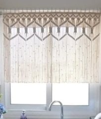 Makrome Tül Perde Rustik Ağaç Hediye Makrome Kapı Süsü Kapı Sinekliği Dekoratif Süs 150 x 150 cm