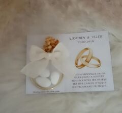 Jelatin Poşette 50 Adet Etiketli Halka Nikah Şekeri Badem Şekerli Söz Nişan Hediyeliği Söz Nişan Kına Nikah Doğum Günü Hediyelik