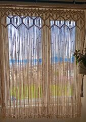 Makrome Tül Perde Rustik Ağaç Hediye Makrome Kapı Süsü Kapı Sinekliği Dekoratif Süs 150 x 150 cm