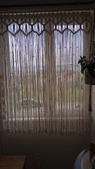 Makrome Tül Perde Rustik Ağaç Hediye Makrome Kapı Süsü Kapı Sinekliği Dekoratif Süs 150 x 150 cm