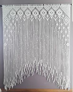 Makrome Tül Perde Rustik Ağaç Hediye Makrome Kapı Süsü Kapı Sinekliği Dekoratif Süs 150 x 150 cm