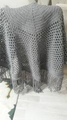 Makrome Şemsiye Pamuk İp den  Elde  Yapım  150 cm Çapında Bahçe, Havuz, Veranda Otel Ve Plaj Şemsiyesi Makrome Saçaklı Şemsiye (ayak Hariç ) Makrome yuvarlak şemsiye