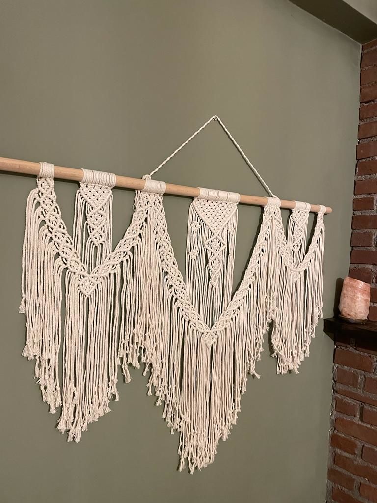 Makrome Organizasyon Gelin Damat Arka Fonu 100 x 70 cm Makrome Duvar Süsü