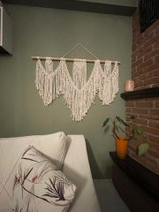 Makrome Organizasyon Gelin Damat Arka Fonu 100 x 70 cm Makrome Duvar Süsü