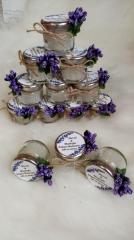 10 Adet 28 cc  Cam Şişede Mantar Kapaklı Deniz Kabuklu Jel Mum Beyaz