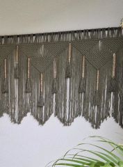 Boncuklu Makrome Fon Perde Makrome Duvar Dekor Perde En 150 cm, Boy 100 cm.