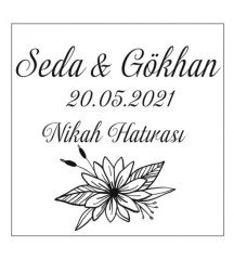 48 Adet Şeffaf Yapışkanlı Etiket Söz Nişan Kına Nikah Düğün Şişe Ve Magnet Etiketleri Sticker 3 x 3 cm