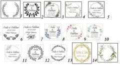 48 Adet Şeffaf Yapışkanlı Etiket Söz Nişan Kına Nikah Düğün Şişe Ve Magnet Etiketleri Sticker 3 x 3 cm