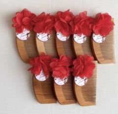 Hediyeliklerbizden Kraft Kutulu 10 Adet Ağaç Tarak Nikah Şekeri Söz Nişan Hediyeliği Kına Nikah Doğum Günü Hediyelik