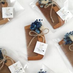 Hediyeliklerbizden Güllü  Jelatin Poşette 10 Adet  Hediyelik Ağaç Tarak  Nikah Şekeri Söz Nişan Hediyeliği Kına Nikah Doğum Günü Hediyelik