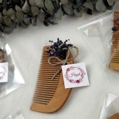 Hediyeliklerbizden Güllü  Jelatin Poşette 10 Adet  Hediyelik Ağaç Tarak  Nikah Şekeri Söz Nişan Hediyeliği Kına Nikah Doğum Günü Hediyelik