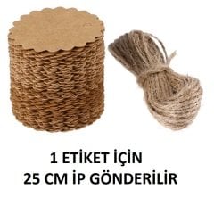 36 Adet Delikli kraft  Etiket ve 25 cm Jut İp Söz Nişan Kına Nikah Düğün Şişe Ve Magnet Etiketleri Sticker 3 x 3 cm