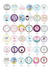 36 Adet Delikli kraft  Etiket  Söz Nişan Kına Nikah Düğün Şişe Ve Magnet Etiketleri Sticker 3 x 3 cm Beyaz
