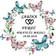 36 Adet Delikli kraft  Etiket  Söz Nişan Kına Nikah Düğün Şişe Ve Magnet Etiketleri Sticker 3 x 3 cm Beyaz