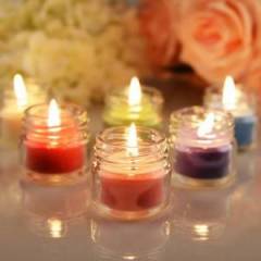 20 Adet 28 cc  Cam Şişede Mantar Kapaklı Deniz Kabuklu Jel Mum Beyaz